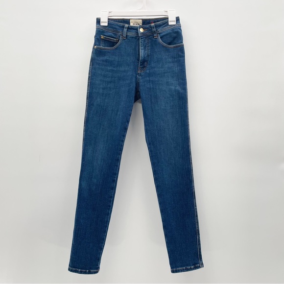 Sézane Denim Perfect Slim Jeans in Blue Denim - Picture 3 of 11